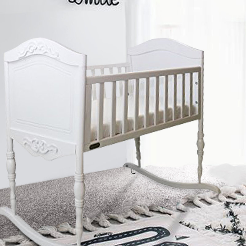 Harriet Bee Eberle Antique White Rocking Cradle with Mattress & Reviews